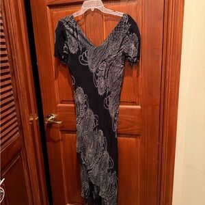 Chic Asymmetrical Black and Gray Dress